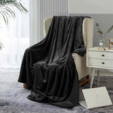 Black AC Dyed Funnel Blanket in Coral Fleece